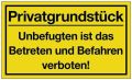 Notice Private property L400xW250 mm yellow black plastic