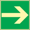 Emergency sign BGV A8 L148xW148 mm straight arrow sign film