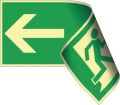 Emergency sign BGV A8 L297xW148 mm escape route left/right, double-sided plastic