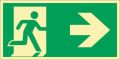 Emergency sign EN ISO 7010 L297xW148 mm escape route, right film