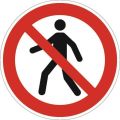 Prohibition sign ASR A1.3/DIN EN ISO 7010 No entry for pedestrians film