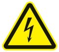 Warning symbol ASR A1.3/DIN EN ISO 7010 200 mm warning, electrical voltage film