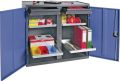 Werkzeug-/Beistellschrank H1000xB1000xT500mm 2 Schubl.,4 BD grau/blau NCS