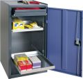 Werkzeug-/Beistellschrank H1000xB500xT500mm 1 Schubl.,2 BD grau/blau NCS