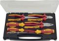 Pliers/tool set 7-piece 2-component grips plastic case VDE