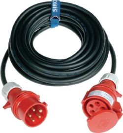 CEE-Verlängerung m.Phasenwender 16 A 400 V 25m H07RN-F 5x2,5 mm² schwarz IP44