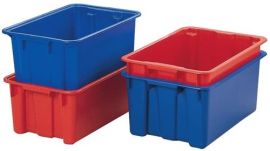 Rotating stackable container PP blue L600xW400xH350mm LA-KA-PE