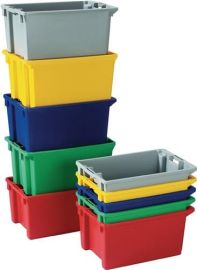 Rotating stackable container PP grey L590xB380xH202mm