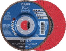 Fan-type disc CO-COOL SG STEELOX dm 125 mm granulation 40 flat INOX ceramic grit