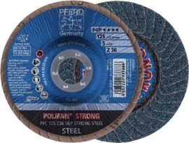 Fan-type disc Z SGP STRONG STEEL dm 125 mm granulation 36 conical INOX zirconium