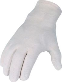 Gloves size 10 natural white cotton jersey category I AT