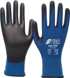 Gloves Nitras Skin size XL (9) blue/black Nylon with polyurethane EN 388 categor