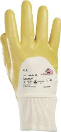 Gloves Sahara 100 size 7 yellow cotton Trikot w.nitrile EN 388 category II