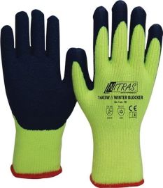 Cold-resistant glove Winter Blocker size 9 yellow/blue terry loops w.latex EN 38