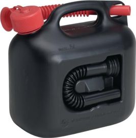 Spare fuel can contents 5 l L. 265 x W. 147 x H. 247 mm black, 2 spouts