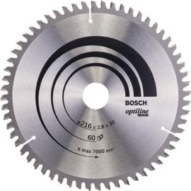 Circular saw blade Optiline Wood external dm 216 mm no. of teeth 60 WZ/N bore 30