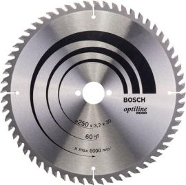 Kreissägeblatt Optiline Wood AD250mm Z.60 WZ Bohr.30mm Schnitt-B.3,2mm HM BOSCH