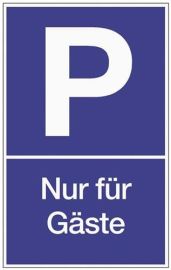 Parkplatzbeschilderung Parken f.Gäste L250xB400mm Ku.blau/weiß