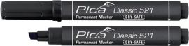 Permanentmarker Classic INSTANT WHITE schwarz Strich-B.2-6mm Keilspitze PICA