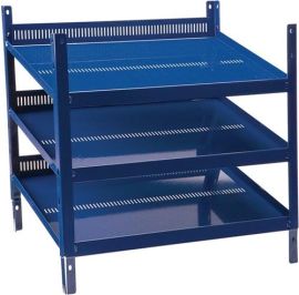 Regalelement LOGS 20 H520xB540xT390mm blau RAL 5022 m.Rasterstanzung 3 Fbd.LOGS