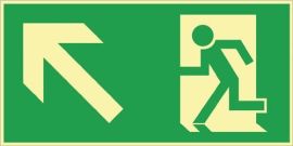 Emergency sign BGV A8 L297xW148 mm emergency exit route, left upwards plastic