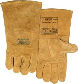 Welder#s gloves Bucktan size L (9) yellow split cowhide EN 388, EN 12477, EN 114