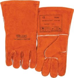 Welder#s gloves size XL (9.5) red quality split cowhide EN 388, EN 12477 10 pair