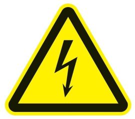 Warning symbol ASR A1.3/DIN EN ISO 7010 200 mm warning, electrical voltage film