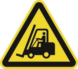 Warning symbol ASR A1.3/DIN EN ISO 7010 200 mm Warning Industrial trucks plastic