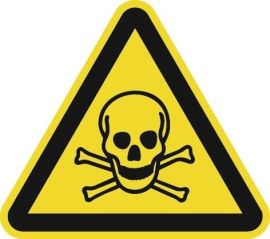 Warning symbol ASR A1.3/DIN EN ISO 7010 200 mm Warning Toxic substances film