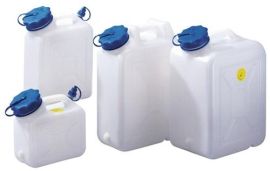 Wide neck canister 10 l HD-PE with additional spout H397xB302xT154mm HÜNERSDORFF