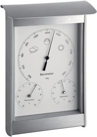 Weather station H215xW145xD70mm silver/white aluminium/plastic for indoors/outdo